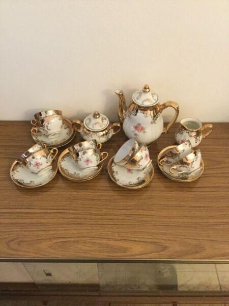10 piece Bavaria gold plated coffee set as new
