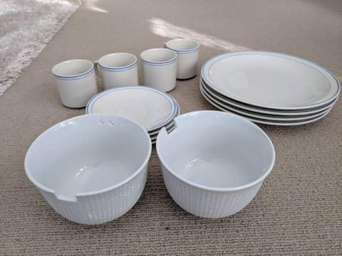 Plates bowls cups saucers x 4 for sale - all for $30
