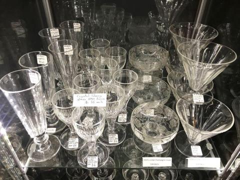 Antique Crystal Champagne Coupes/Glasses