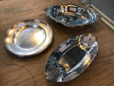 Antique French Silver Plated Serving Plates