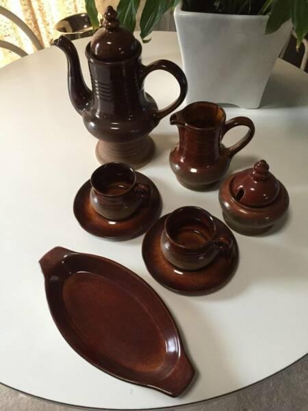 REDUCED! Vintage Dana Australian Safari Pottery Coffee Set