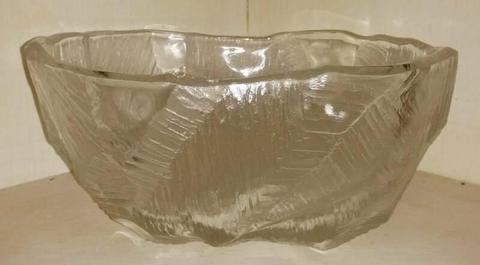 Hoya Glass Serving Salad Bowl Scandi Ice Look