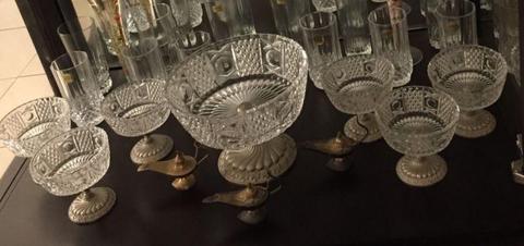 Crystal & Silver Fruits Salad Set