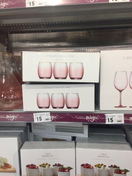 Wanted: Wanted: rose glasses with gold rim from kmart