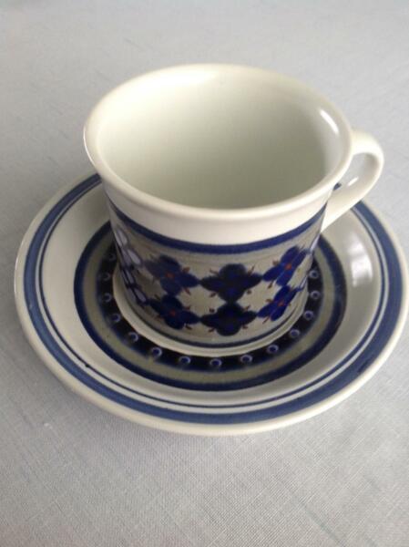 Royal Doulton Lambeth Stoneware Tangier cups & saucers