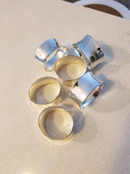 6 x Silver Napkin Rings