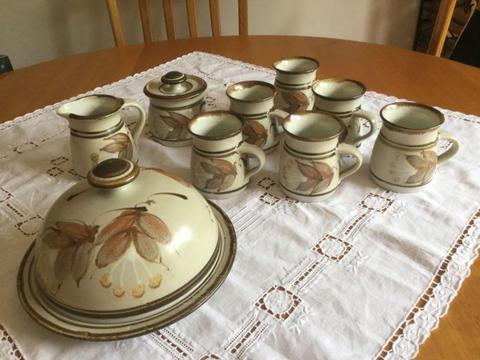 Leonard Bell stoneware coffee set and cheese platter & dome