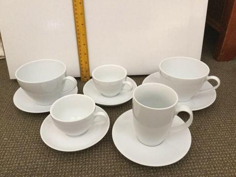 White ceramic tea cup and saucers bulk lot Ikea