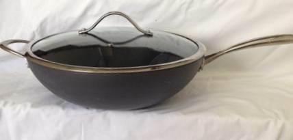 Wok, Non-stick, Glass Lid with Stainless Steel Rim & Handle