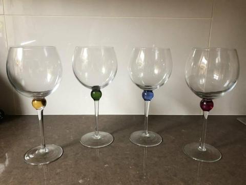 Glass wine glasses
