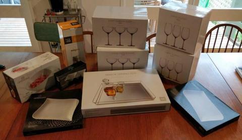 Glassware and serving dishes - brand new in boxes