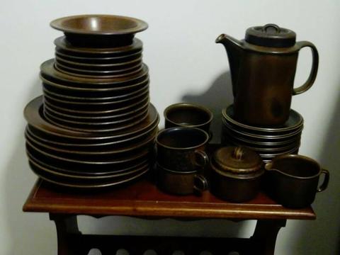 Arabia Plates, Cups, Coffee Pot, etc, no damage