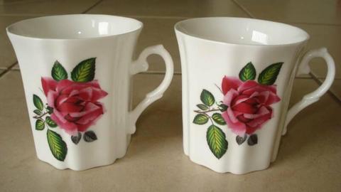 English Royal Grafton Fine Bone China Rose Coffee/Tea Cups