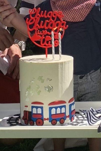 Cake topper for second 2nd birthday - train theme