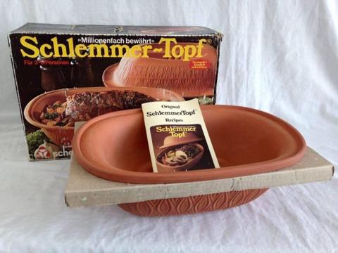 Vintage Scheurich Keramik Germany Schlemmertopf Clay Roasting Pot