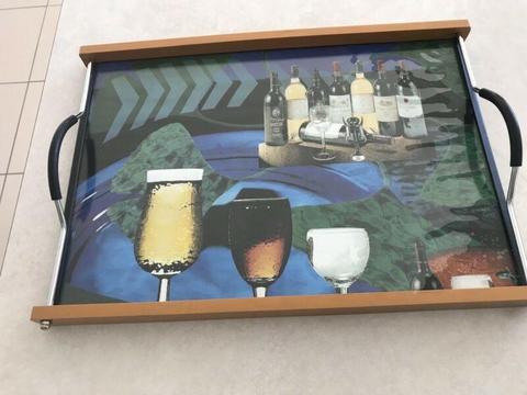 Glass Top Serving Tray