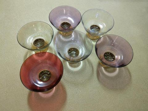 Glassware coloured dessert bowls