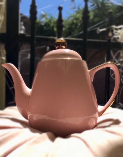 Cutest little teapot - pink and gold