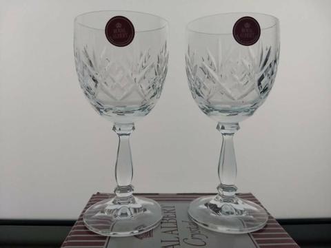 Royal Albert crystal white wine glasses x2 