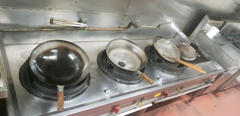 Commercial3 gas wok cooker