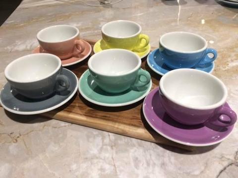 CAFE style coffee cups and saucers
