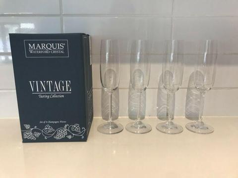 Marquis by Waterford Crystal Champagne Flutes Set Of 4 Never Been Used