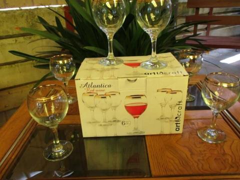 Atlantica Red Wine Glasses By Art Craft Qty 6 New