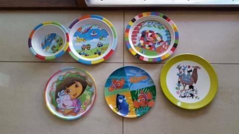 Childrens melamine plates - $5 the lot