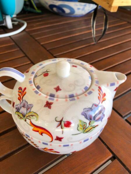 Tea pot and cup for one