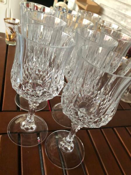 Large crystal wine glasses - set of 10!