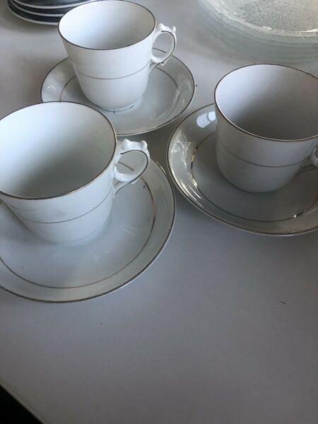 3 x Teacups and saucers