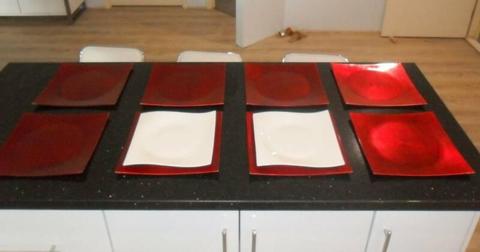Place Mats And Small Red Dishes For Sale