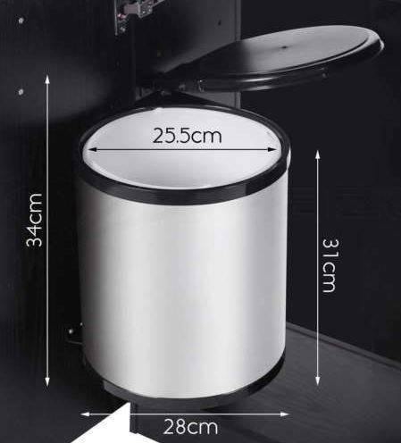 14L Stainless Steel Swing Out Rubbish Bin - Brand New in box