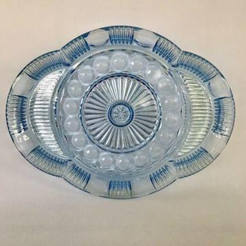 Blue Glass Serving Platter / Plate