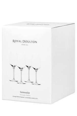 NEW Boxed Royal Doulton Sommelier 4 Bordeaux Fine Crystal Wine Gl