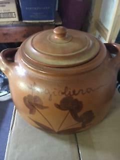 pottery hand painted casserole dish