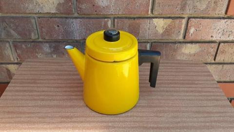 Vintage Yellow Enamel Finel Coffee Pot