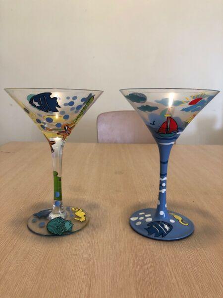 2 x matching cocktail glasses