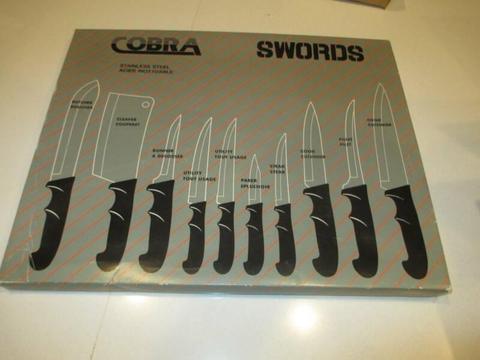 COBRA SWORDS 10 piece knife set - made in JAPAN