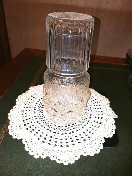 Vintage Quality Bedside Water Carafe & Glass Set