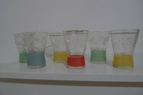 Vintage 1950s drinking glasses 2 x sets