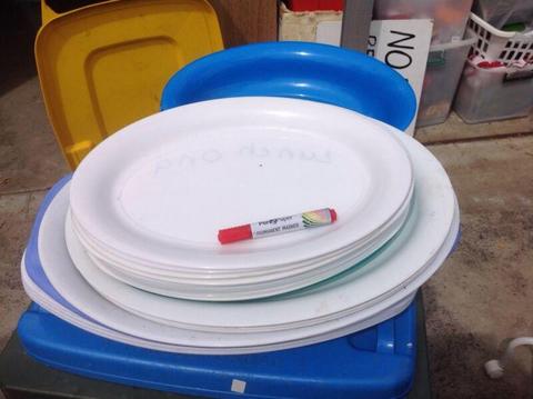 30 large hard plastic serving plates