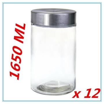 (NEW) 12 x Screw Top Large 1650ml 1.65L Storage Glass Jars $30