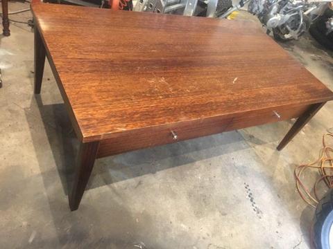 Coffee table solid timber with draws