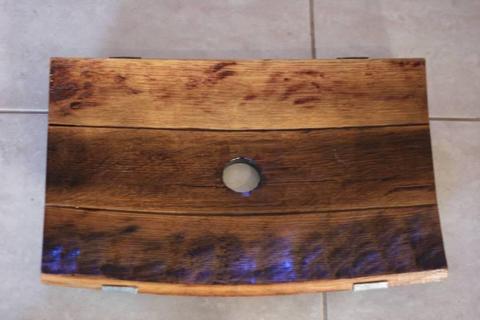 Platter with Bung Hole Up Cycled Red Wine Barrel