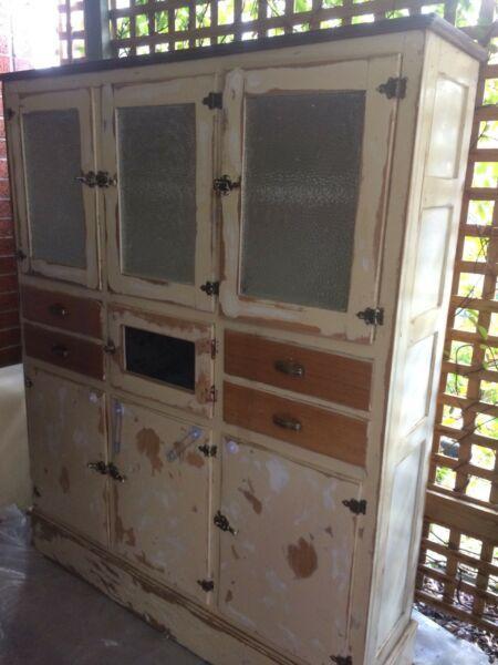 Vintage restored timber kitchen cabinet