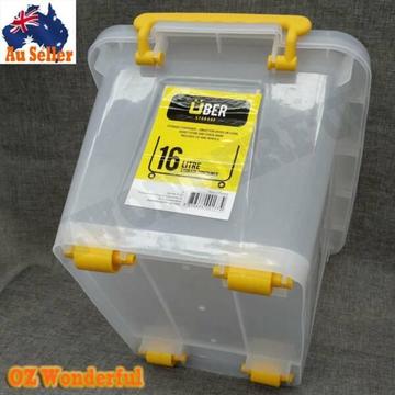 16L Plastic Storage Container Organizer Wheels Organiser Box Bins