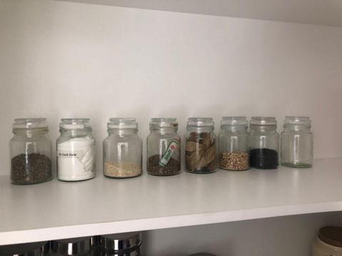 8 x glass spices jar