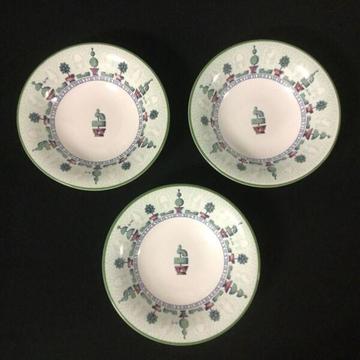 Staffordshire Topiary Cereal Bowls x 3
