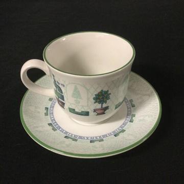 Staffordshire Topiary Teacup and saucer - 6 available